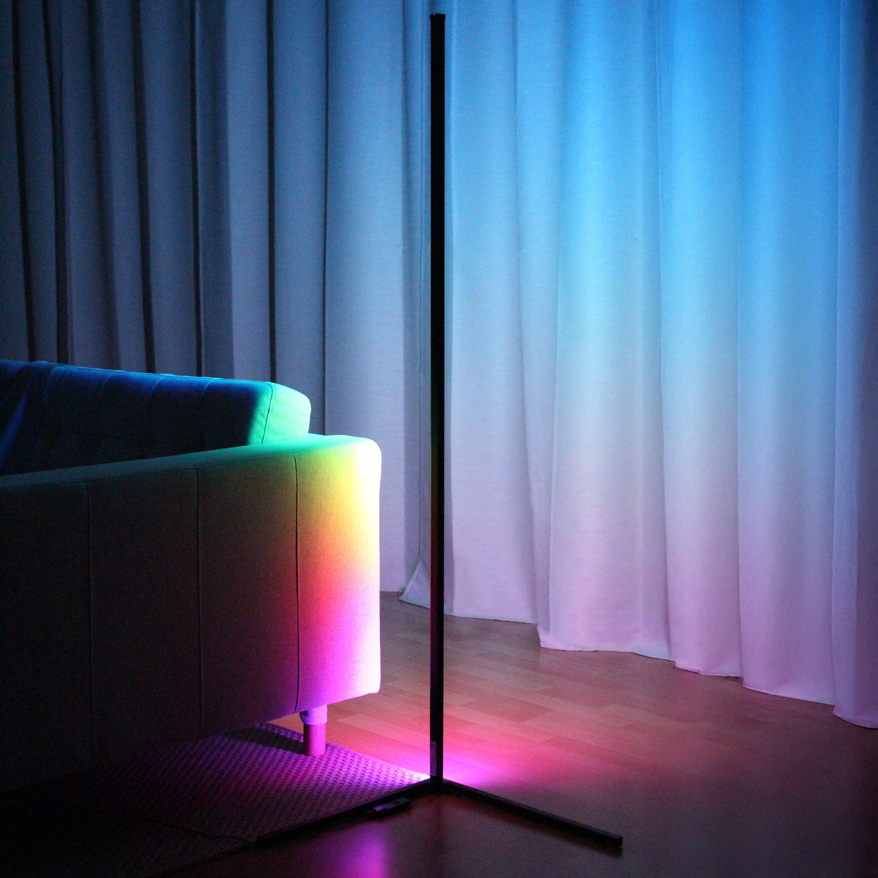 MeLitec Smart Home Eck Stehleuchte CoLiBri, 12 RGBW Festfarben 10 Farbverläufe MeLitec Smart Home Eck Stehleuchte CoLiBri, 12 RGBW Festfarben 10 Farbverläufe