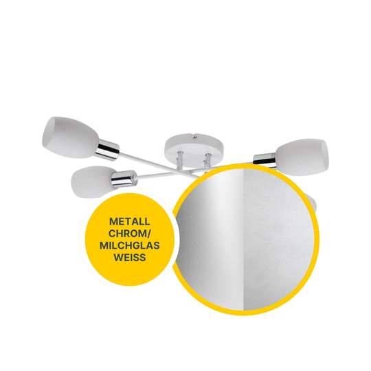 SPOT Light Tosca Deckenleuchte 4xE14 40W Weiss/Chrom SPOT Light Tosca Deckenleuchte 4xE14 40W Weiss/Chrom