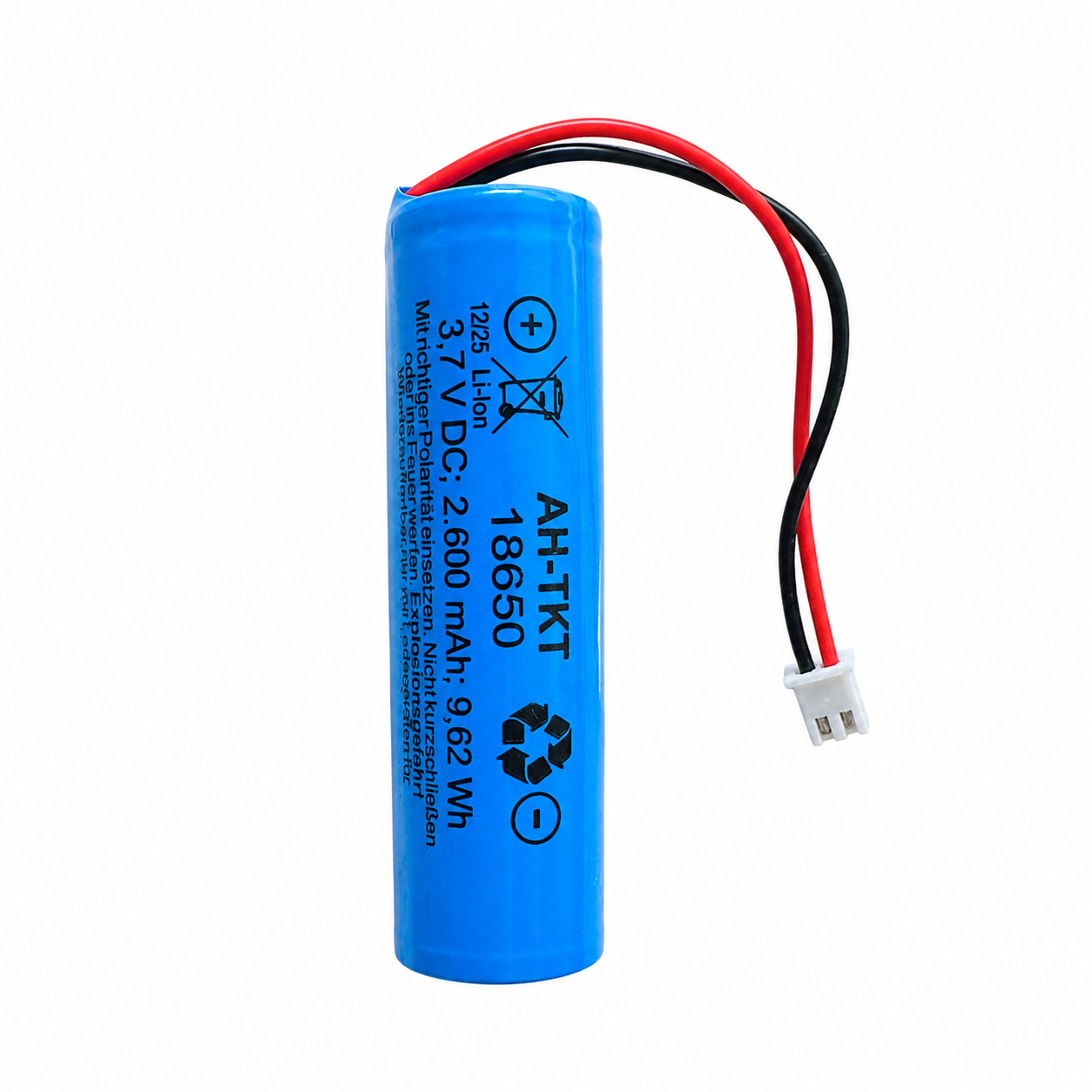 MeLiTec Lithium Ionen Akku Typ 18650 2600mAh 3,7V mit Stecker
