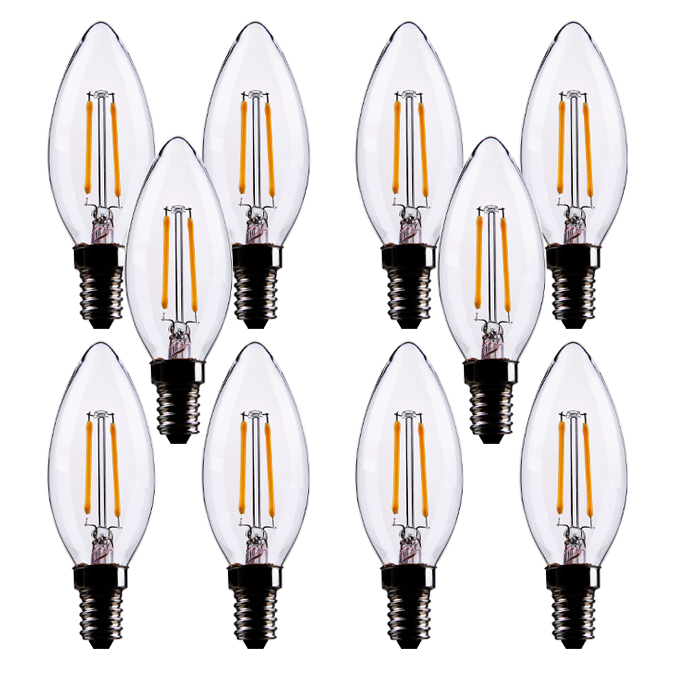 100x LED Kerzenlampe E14 2W 2700K klar – Filament Leuchtmittel warmweiß LF07-1 100x LED Kerzenlampe E14 2W 2700K klar – Filament Leuchtmittel warmweiß LF07-1
