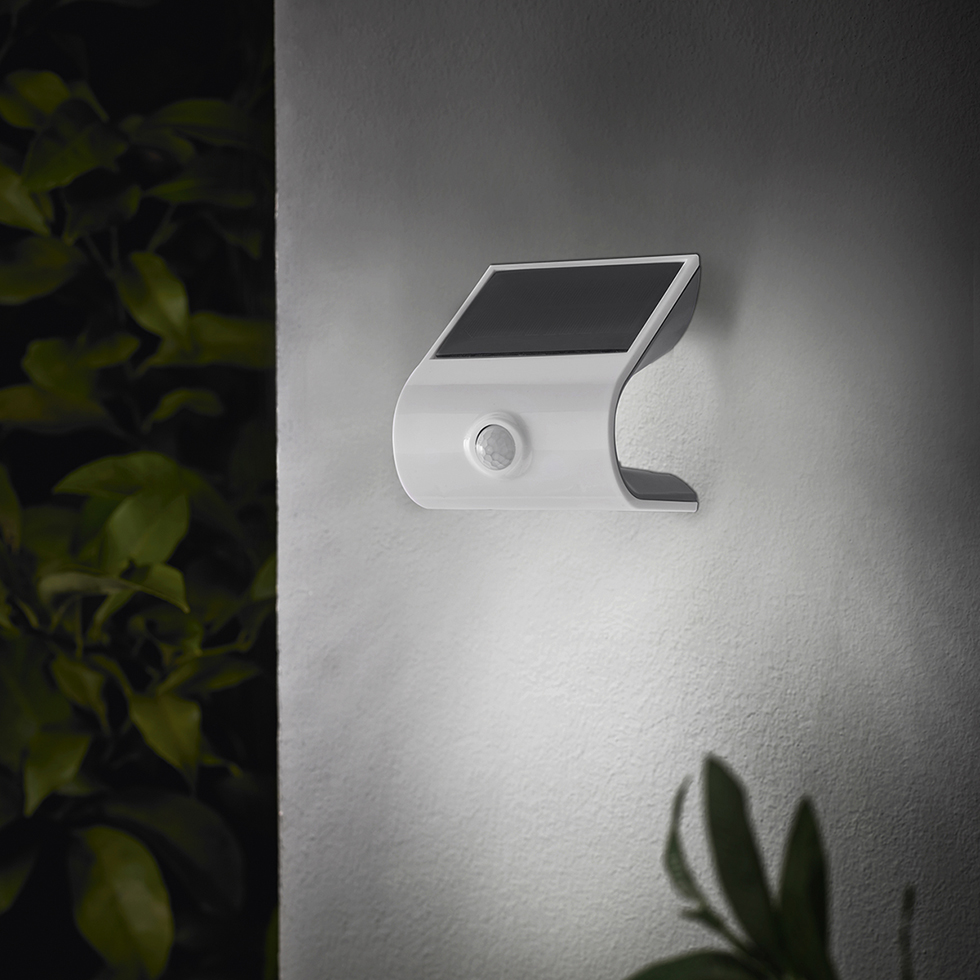 Solar Wandleuchte SO36, mit Bewegungsmelder, weiß