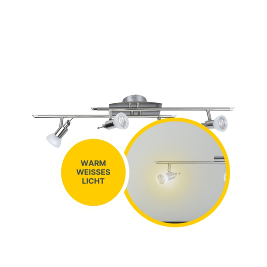 MeLiTec LED Deckenleuchte D81-1, schwenkbare Köpfe, nickel-matt MeLiTec LED Deckenleuchte D81-1, schwenkbare Köpfe, nickel-matt