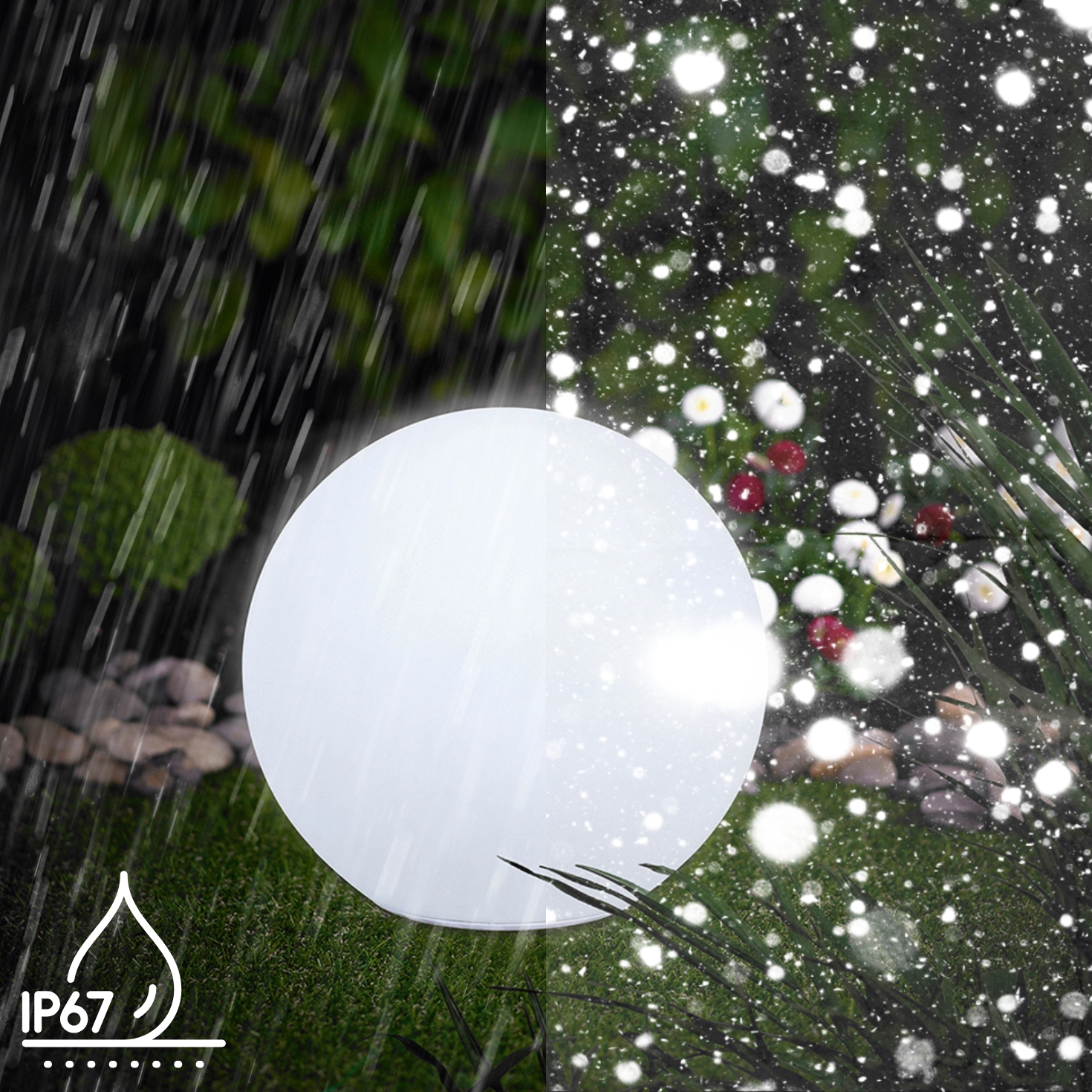 MeLiTec Solarleuchte - mehrfarbige Bodenbeleuchtung für Garten, Balkon & Terrasse - Solar-Bodenleuchte mit Farbwechsel - bis 8h Leuchtdauer - 30 cm - inkl. Akku - Kunststoff - Kugel - LK13-6 Gartenleuchte, Gartenlampen, LED, IP67, Solarleuchte,