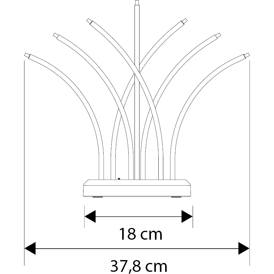 MeLiTec LED USB-C Stimmungslicht Weihnachten, SL62, Fächer, Chrom matt, warmweiß (3000K), dimmbar (3 Stufen), 5h-Timer, kabellos inkl. Akku, Innen – modernes Dekorationslicht, Lichtbogen, Fensterlicht