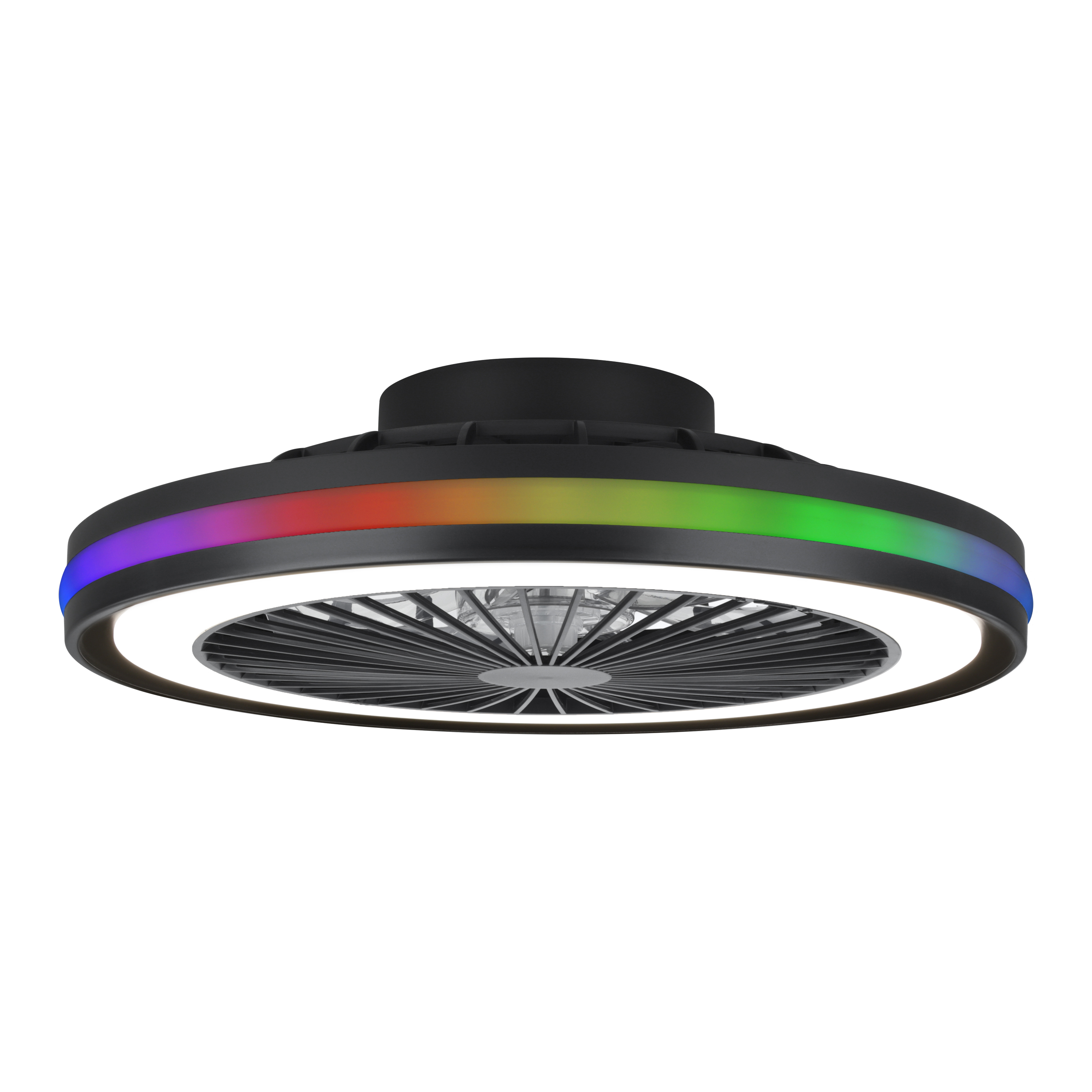 MeLiTec Deckenleuchte mit Ventilator, Deckenlampe mit Ventilator, dimmbar, RGB-Lauflicht, natürlicher Wind, Timer und Nachtlicht, Fernbedienung, schwarz, DV06 MeLiTec Deckenleuchte mit Ventilator, Deckenlampe mit Ventilator, dimmbar, RGB-Lauflicht, natürlicher Wind, Timer und Nachtlicht, Fernbedienung, schwarz, DV06