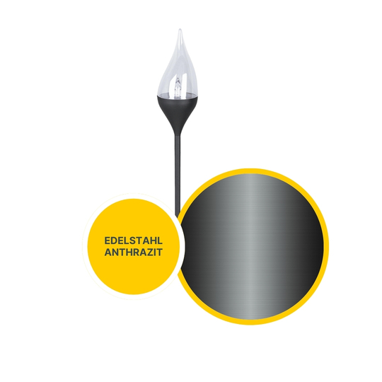 MeLiTec 3er Set Solar Fackeln SO38-1 Flackereffekt Anthrazit