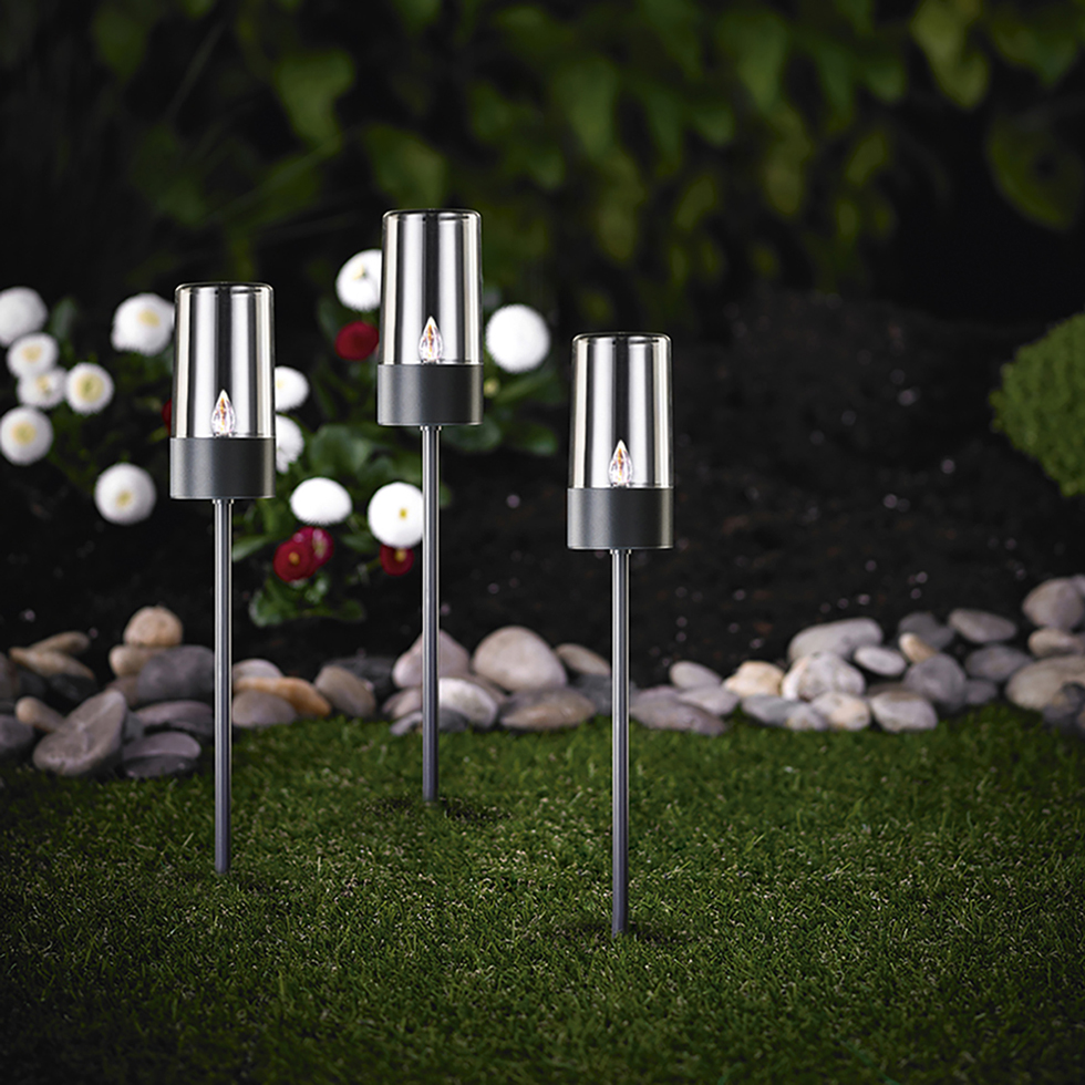 MeLiTec 3 Stück LED Solarfackel SO37-1 Flackereffekt anthrazit MeLiTec 3 Stück LED Solarfackel SO37-1 Flackereffekt anthrazit