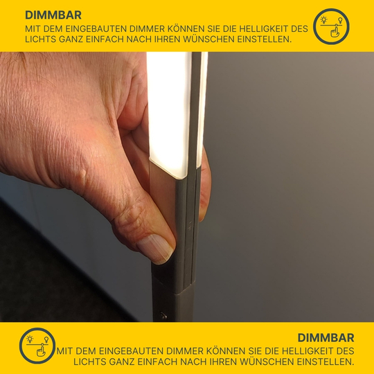 MeLiTec LED Stehleuchte ST27-1 mit Tastdimmer, nickel matt