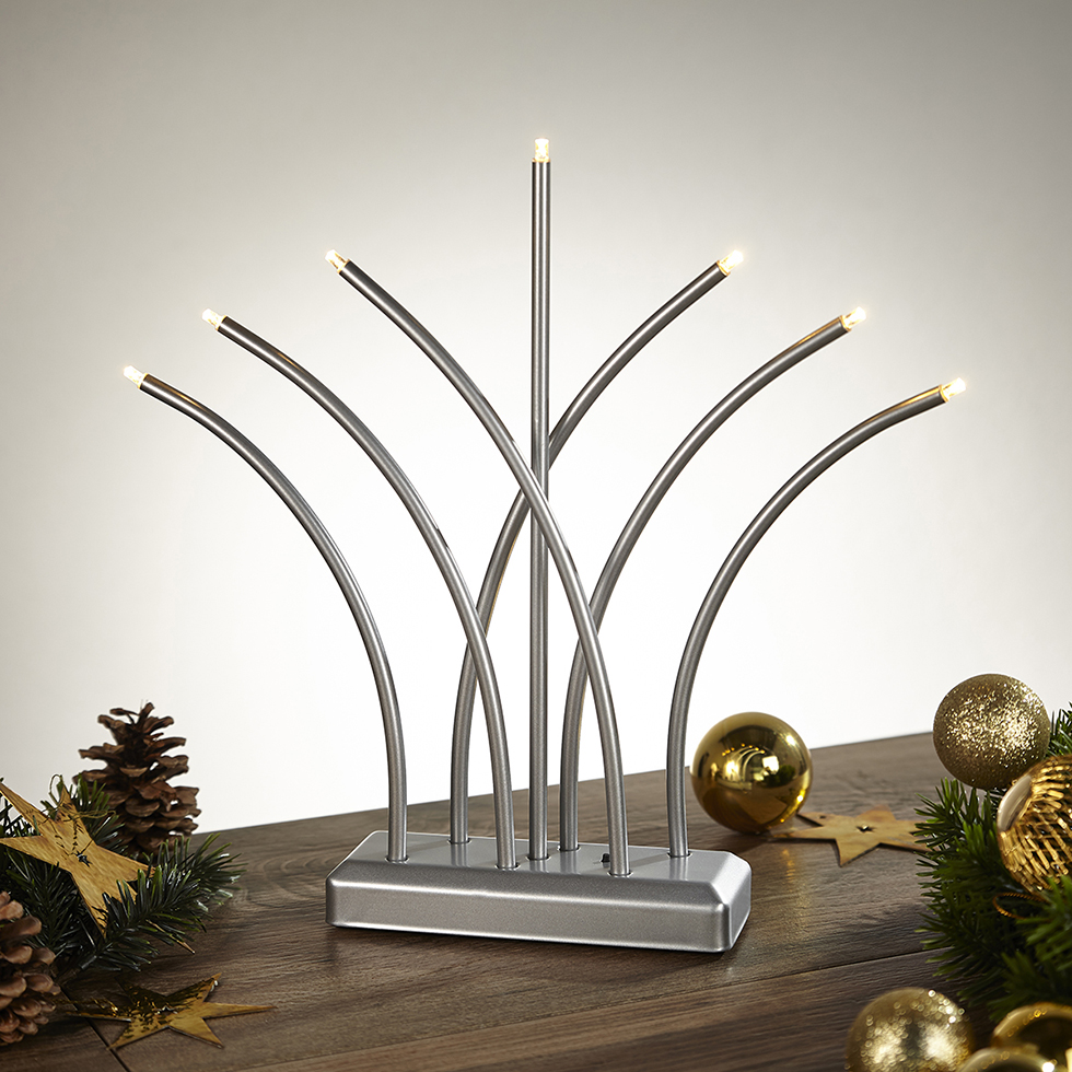 MeLiTec LED Weihnachtliche Beleuchtung SL51-1 Fächer, chrom-matt