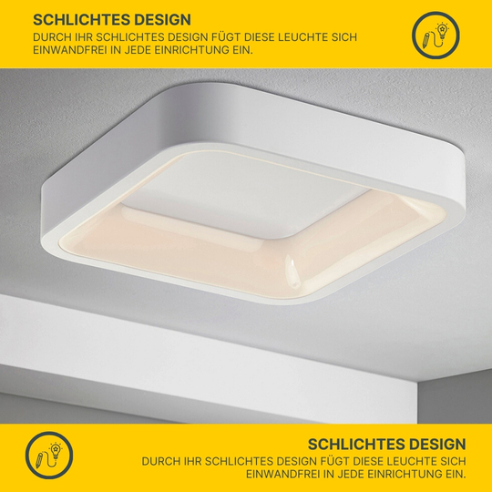 MeLiTec LED Deckenleuchte D105 Wandleuchte, stufenlos dimmbar, weiß