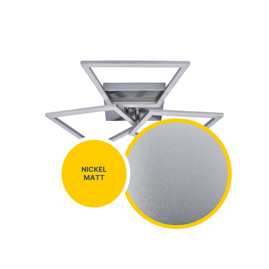 MeLiTec LED Deckenleuchte D131 trapezförmige Rahmen, nickel-matt