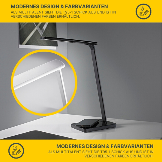 MeLiTec LED Schreibtischleuchte T95/T96 Handy Ladefunktion mit Adapter