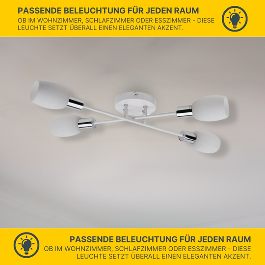 SPOT Light Tosca Deckenleuchte 4xE14 40W Weiss/Chrom SPOT Light Tosca Deckenleuchte 4xE14 40W Weiss/Chrom