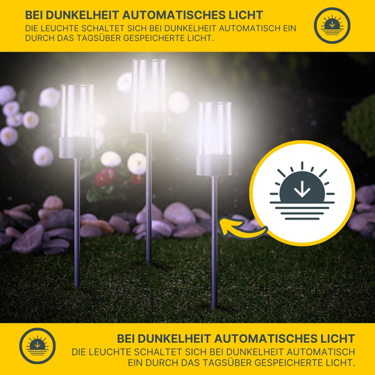 MeLiTec 3 Stück LED Solarfackel SO37-1 Flackereffekt anthrazit