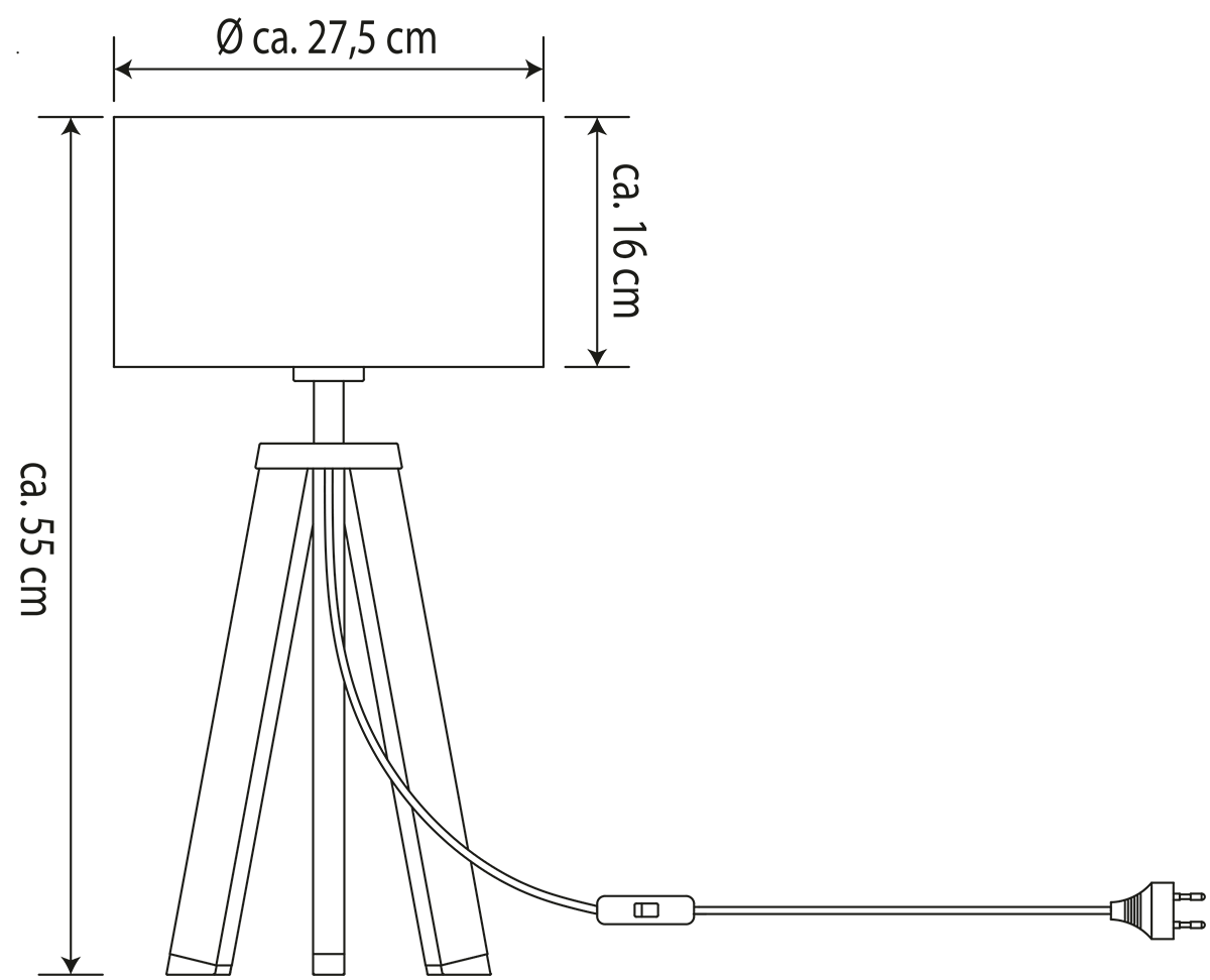 MeLiTec Tischleuchte T168 Stoffschirm schwarz MeLiTec Tischleuchte T168 Stoffschirm schwarz