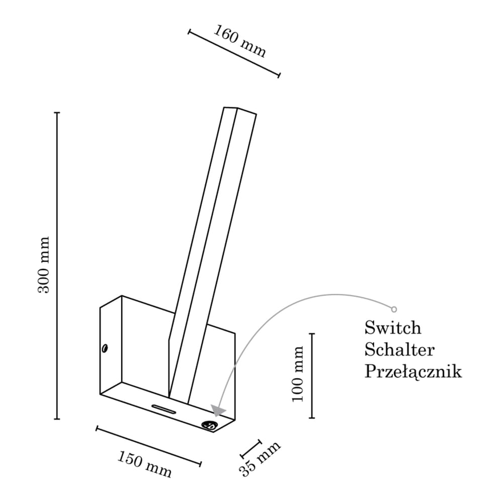 SPOT Light Linus Wandleuchte 1xLED 24V Int, 3W, Eiche Geölt