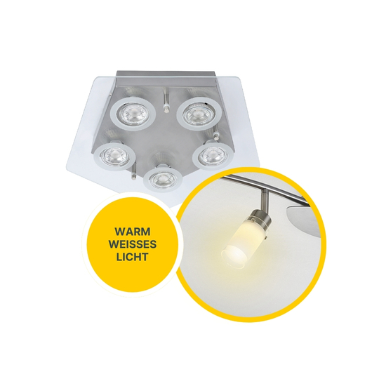 Deckenleuchte D88 mit LED-Leuchtmitteln fünfeckig Deckenleuchte D88 mit LED-Leuchtmitteln fünfeckig