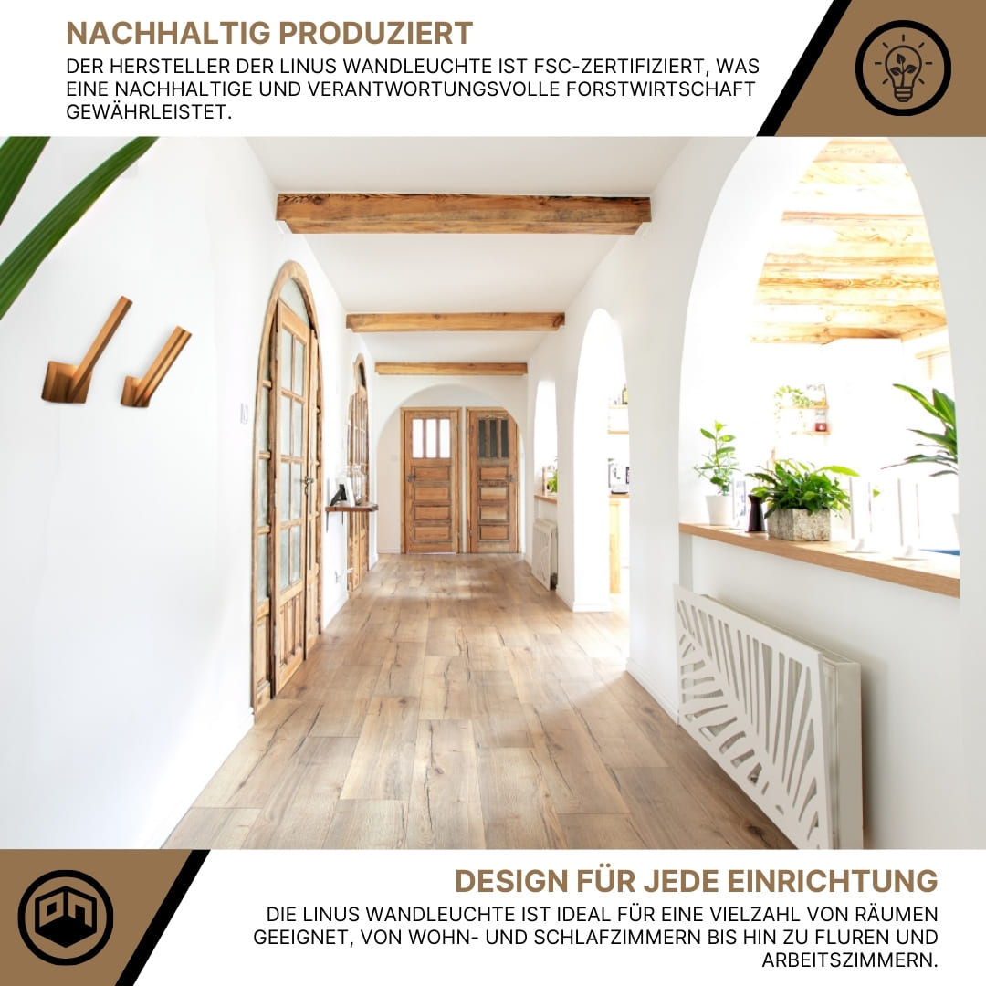 SPOT Light Linus Wandleuchte 1xLED 24V Int, 3W, Eiche Geölt SPOT Light Linus Wandleuchte 1xLED 24V Int, 3W, Eiche Geölt