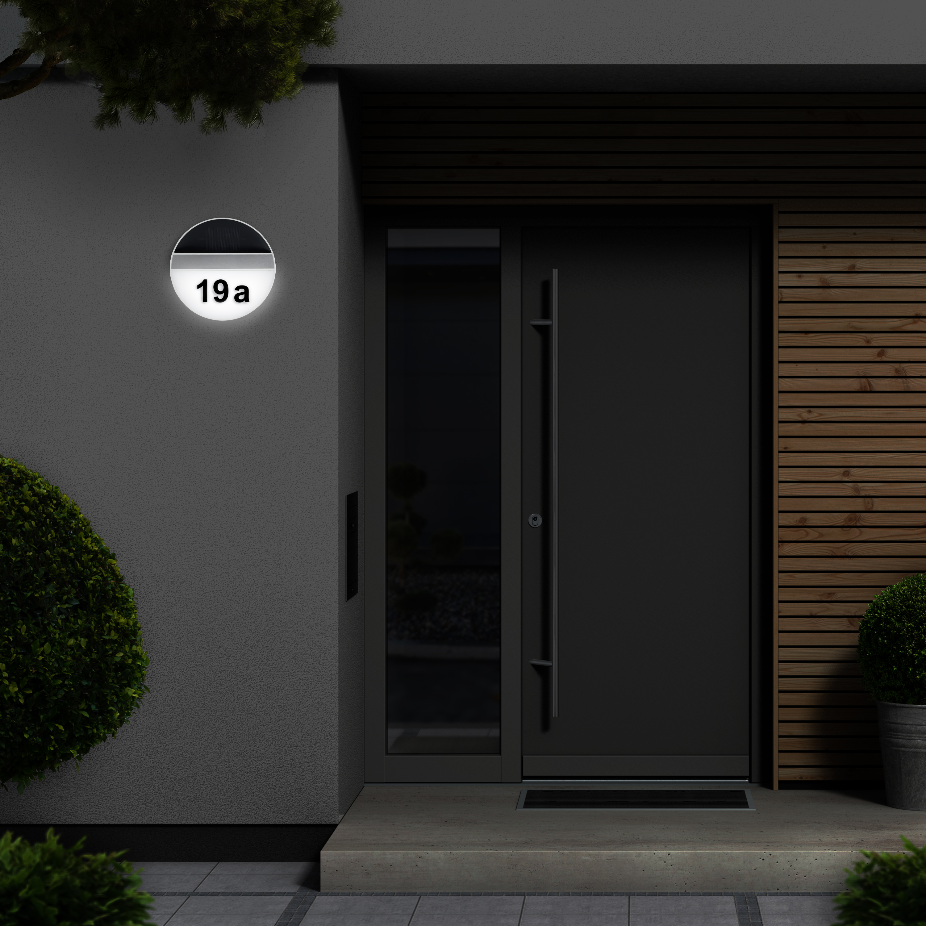 MeLiTec Solar LED Hausnummer SH06, Edelstahl Tür, Drinnen, Innenarchitektur,