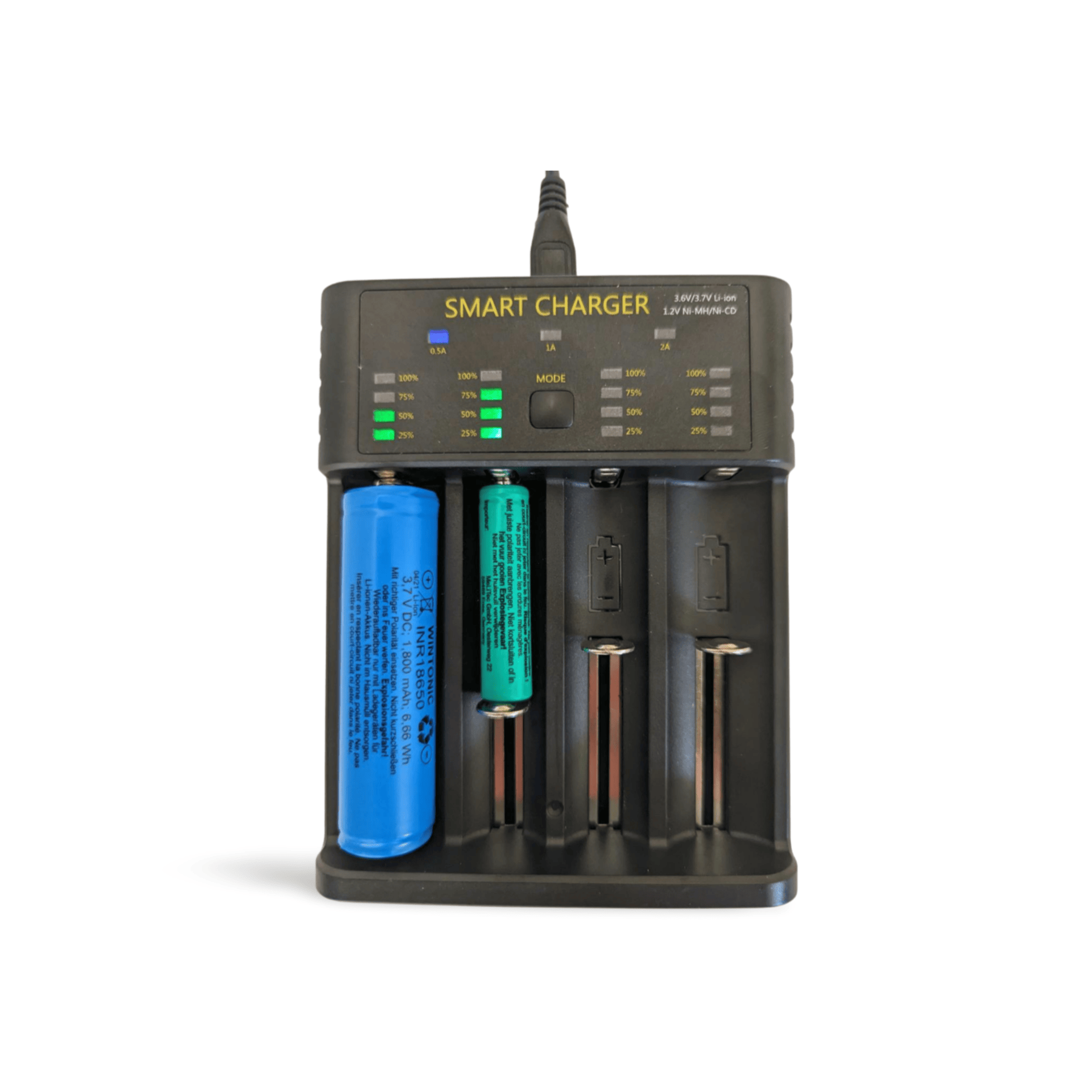 USB Ladegerät für Li-ion 3,7 V und Ni-MH/Ni-CD 1,2 V Akkus