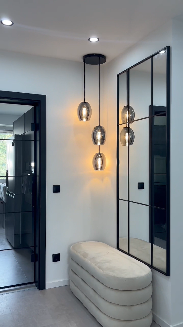 MeLiTec Pendelleuchte DP29, Hängeleuchte elegantes Rauchglas, moderne Pendellampe 3-flammig, Hängelampe rund, Deckenlampe Wohnzimmer Esszimmer Küche