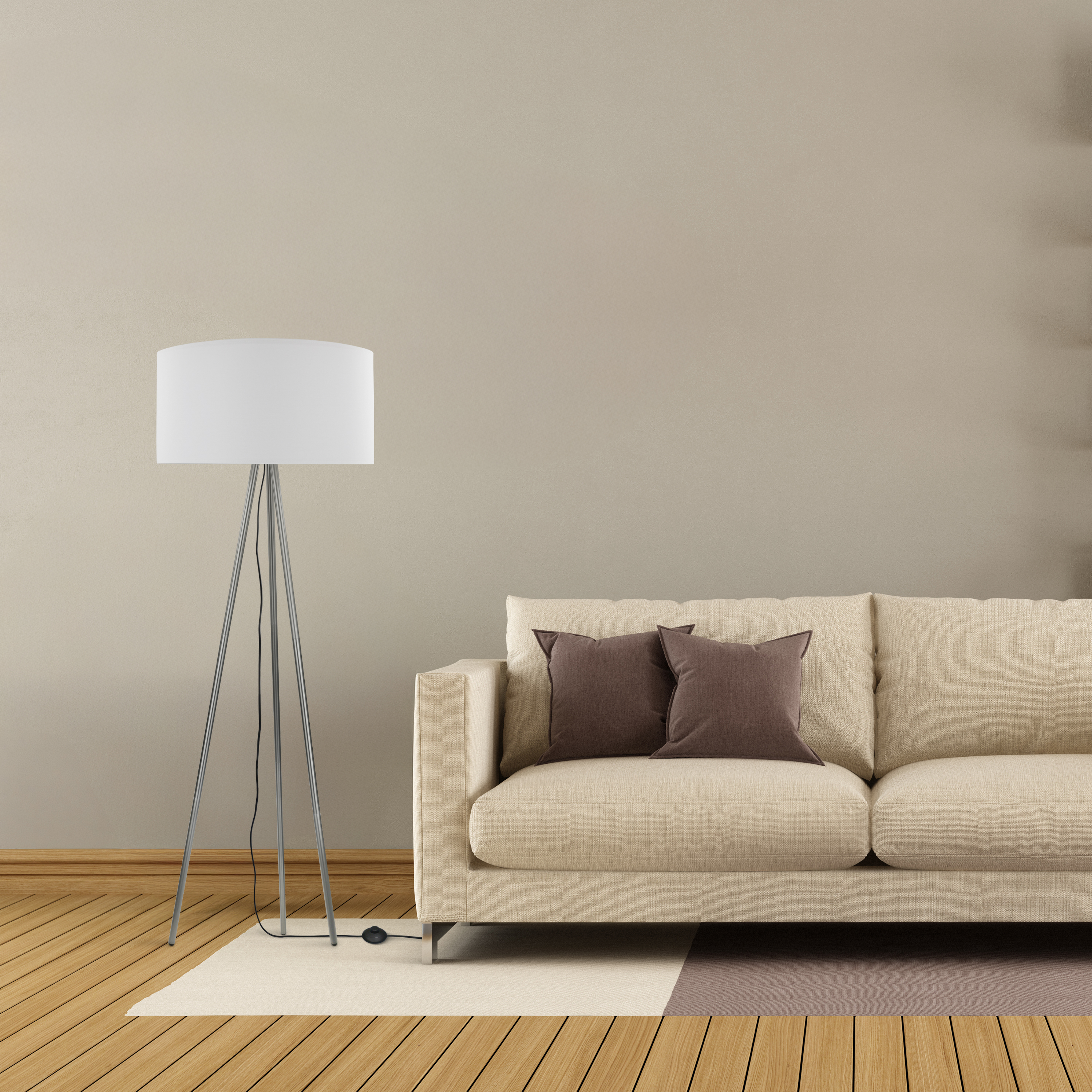 Tripod Stehleuchte skandinavisch ST51, Metall, Schirm weiß Tripod Stehleuchte skandinavisch ST51, Metall, Schirm weiß