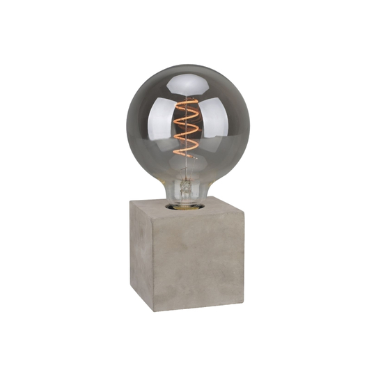 MeLiTec Sockel Tischleuchte Würfel mit Leuchtmittel, Beton