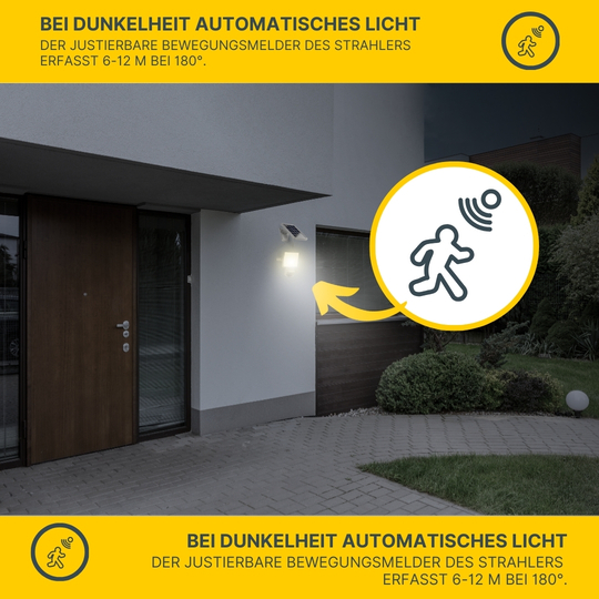 MeLiTec LED Solar Wandstrahler SO39 mit Bewegungsmelder, weiß MeLiTec LED Solar Wandstrahler SO39 mit Bewegungsmelder, weiß