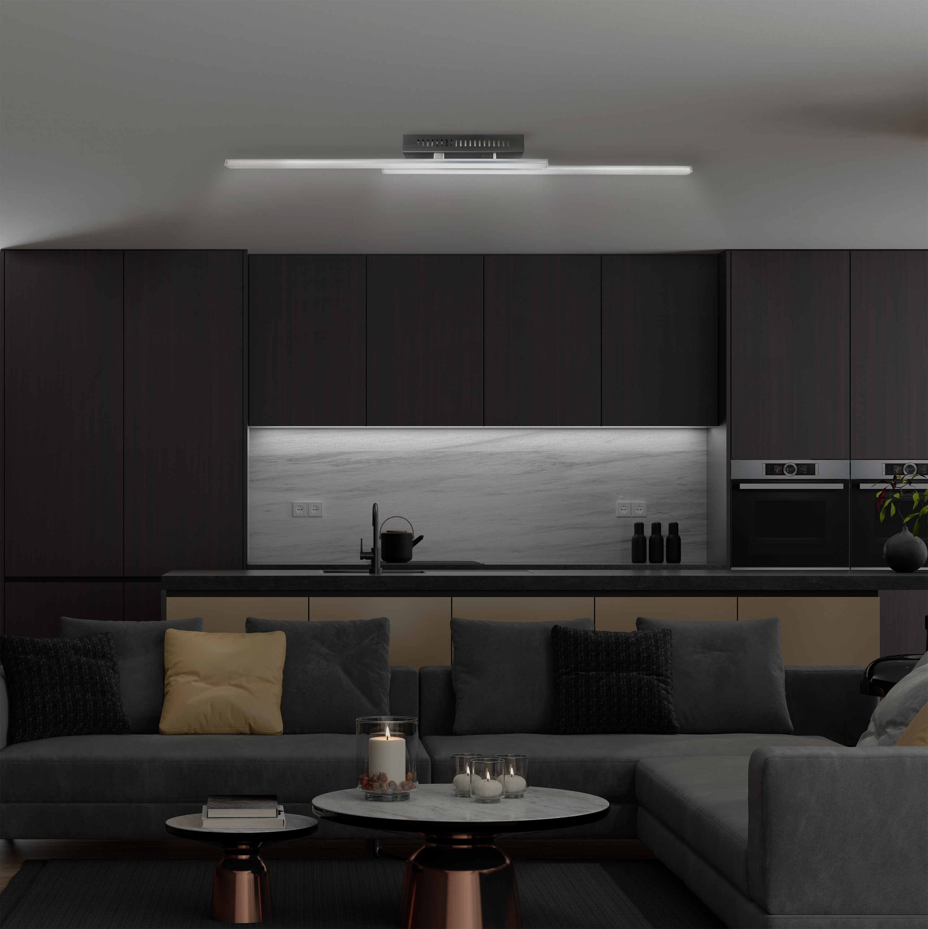 MeLiTec LED Deckenlampe D128, Wandlampe, RGB Farbwechsel, App & Fernbedienung, Alexa & Google Steuerung, dimmbar, moderne Smart Home Lampe, CCT Steuerung