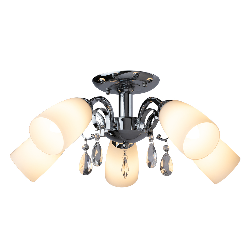 SPOT Light Gero Deckenleuchte 5xE14 Max.40W Chrom / Weiß SPOT Light Gero Deckenleuchte 5xE14 Max.40W Chrom / Weiß