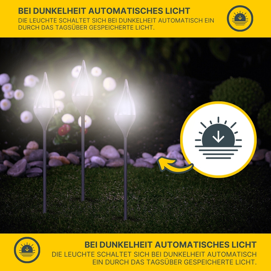 MeLiTec 3er Set Solar Fackeln SO38-1 Flackereffekt Anthrazit
