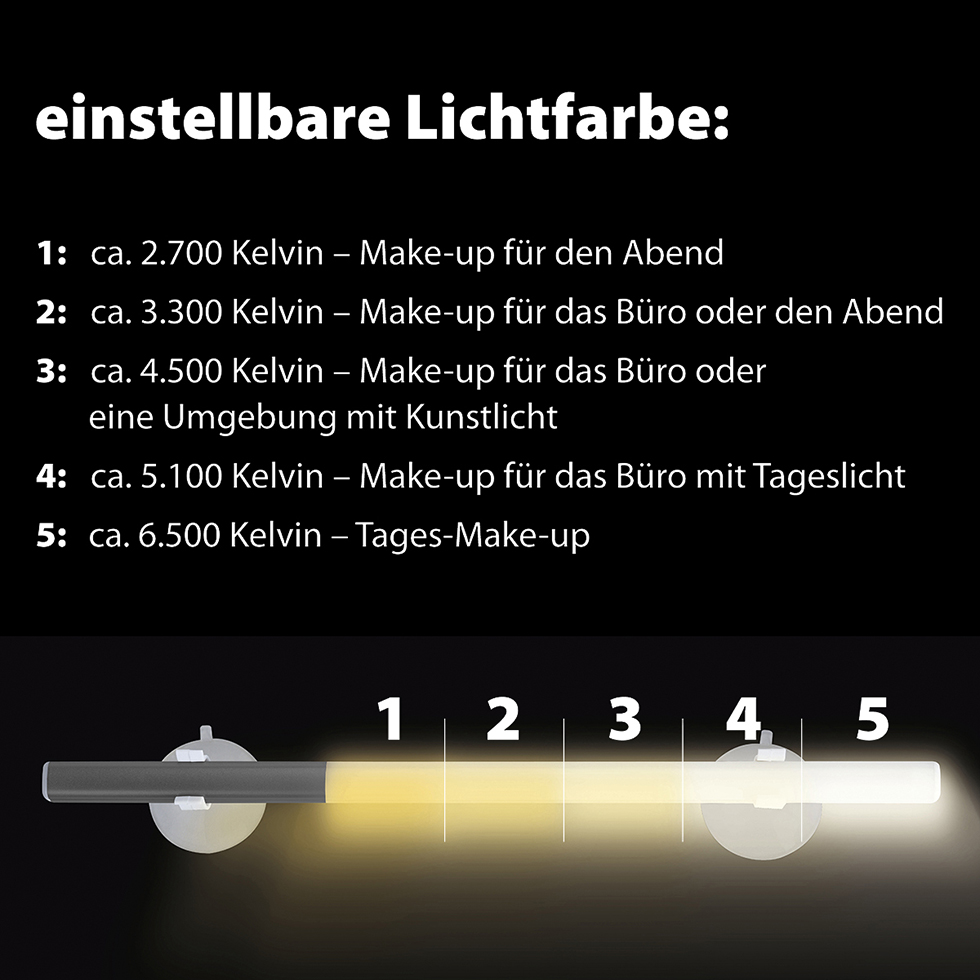 LED Akku Spiegelleuchte WD10-4 anthrazit metallic