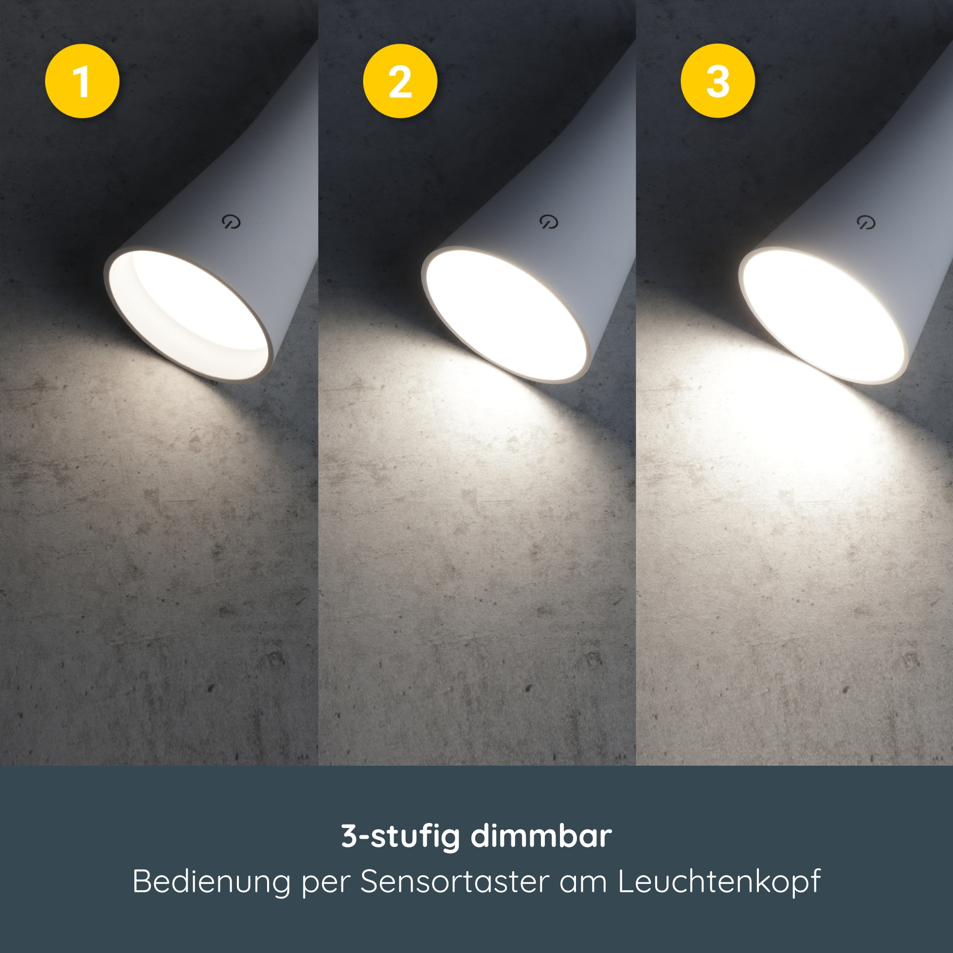 MeLiTec USB Tischleuchte "MeLiMag" mit Klemme, dimmbar, weiß Beleuchtung, Lampe, Spotlight,