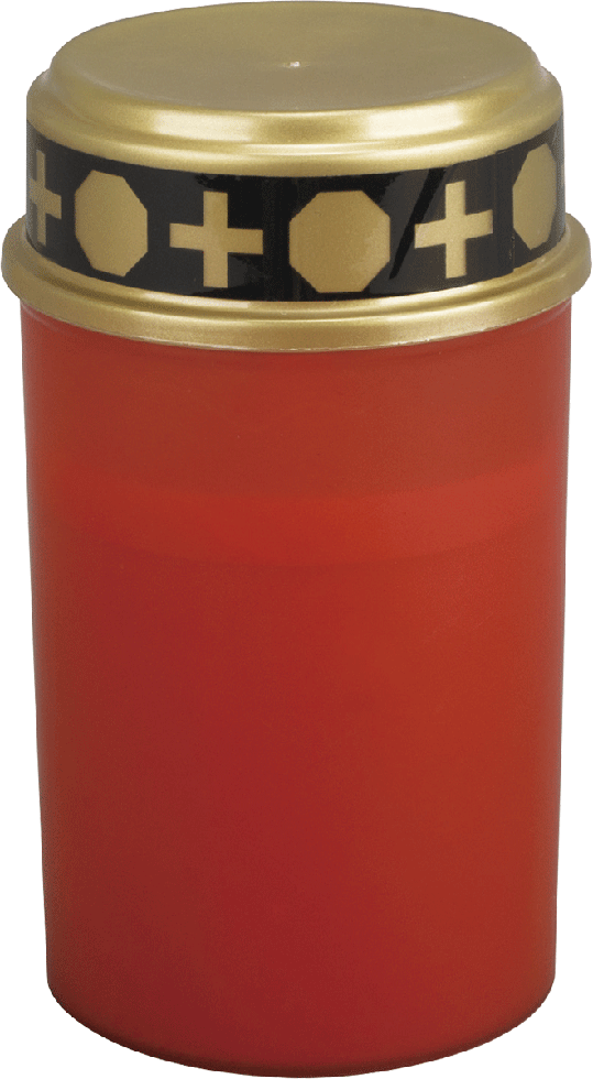 LED-Grablicht rot, Batteriebetrieb, Leuchtdauer von bis zu 6 Monaten, mit realistischem, kerzenähnlichen Flacker-Effekt, 12cm hoch, Durchmesser 6,5 cm, GR01