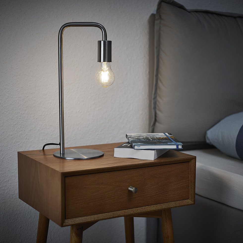Tischleuchte modern T175-1, messing antik