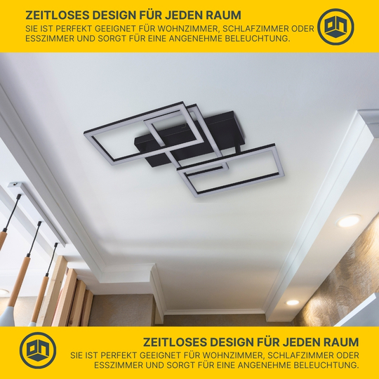 MeLiTec LED Wohnraumleuchte D120-2, schwarz