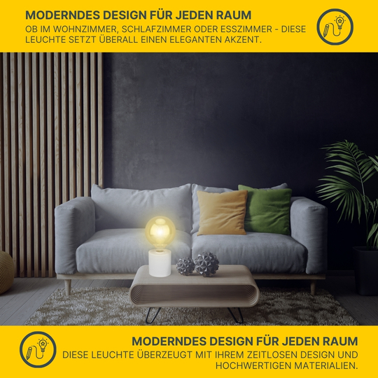 MeLiTec Sockel Tischleuchte rund, weiß MeLiTec Sockel Tischleuchte rund, weiß