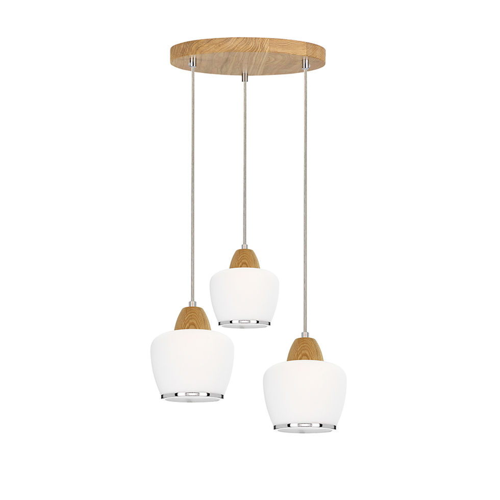 Rondas Pendelleuchte 3xE14 Max.40W Geölte Eiche Lampe, Leuchte,
