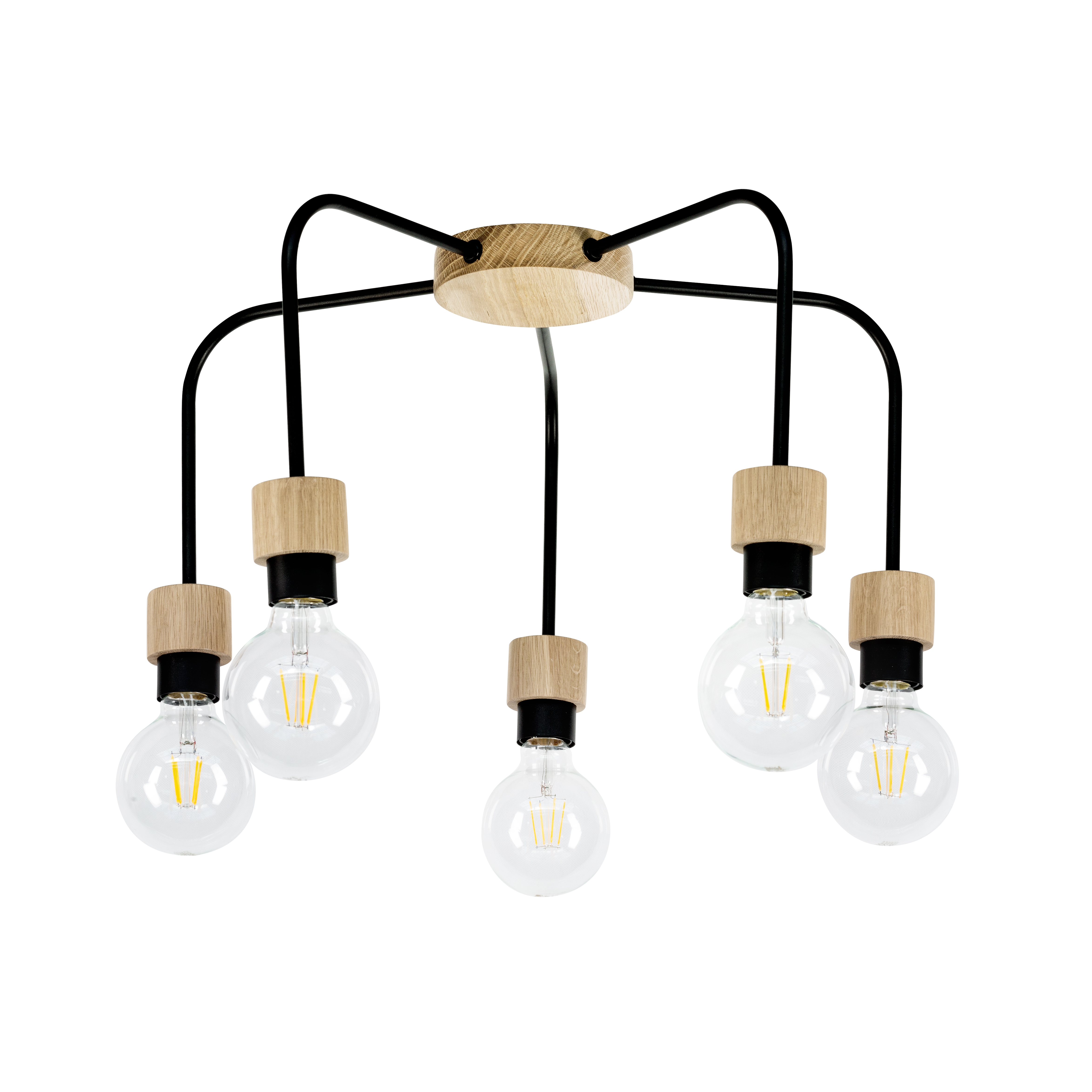 SPOT Light Eclat Deckenleuchte 5xE27 Max.40W Eiche Geölt/Schwarz