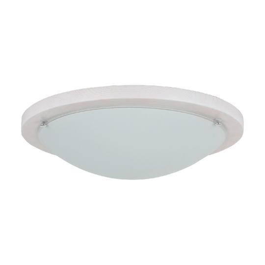 MeLiTec LED Holz Deckenleuchte D95 Eiche weiß Deckenleuchte, Leuchte,