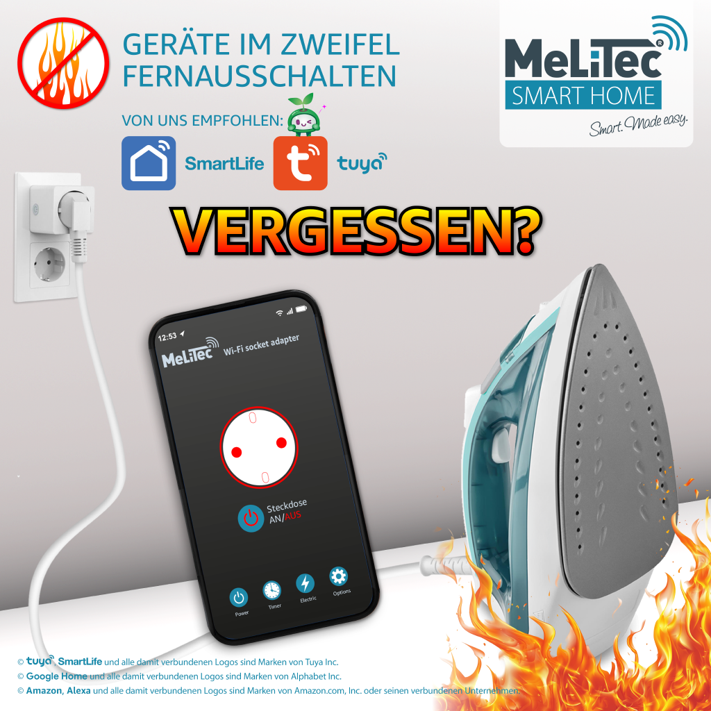 MeLiTec Smart W-Lan Steckdosenadapter "SMART-PFW04-G", weiß, 4er Set