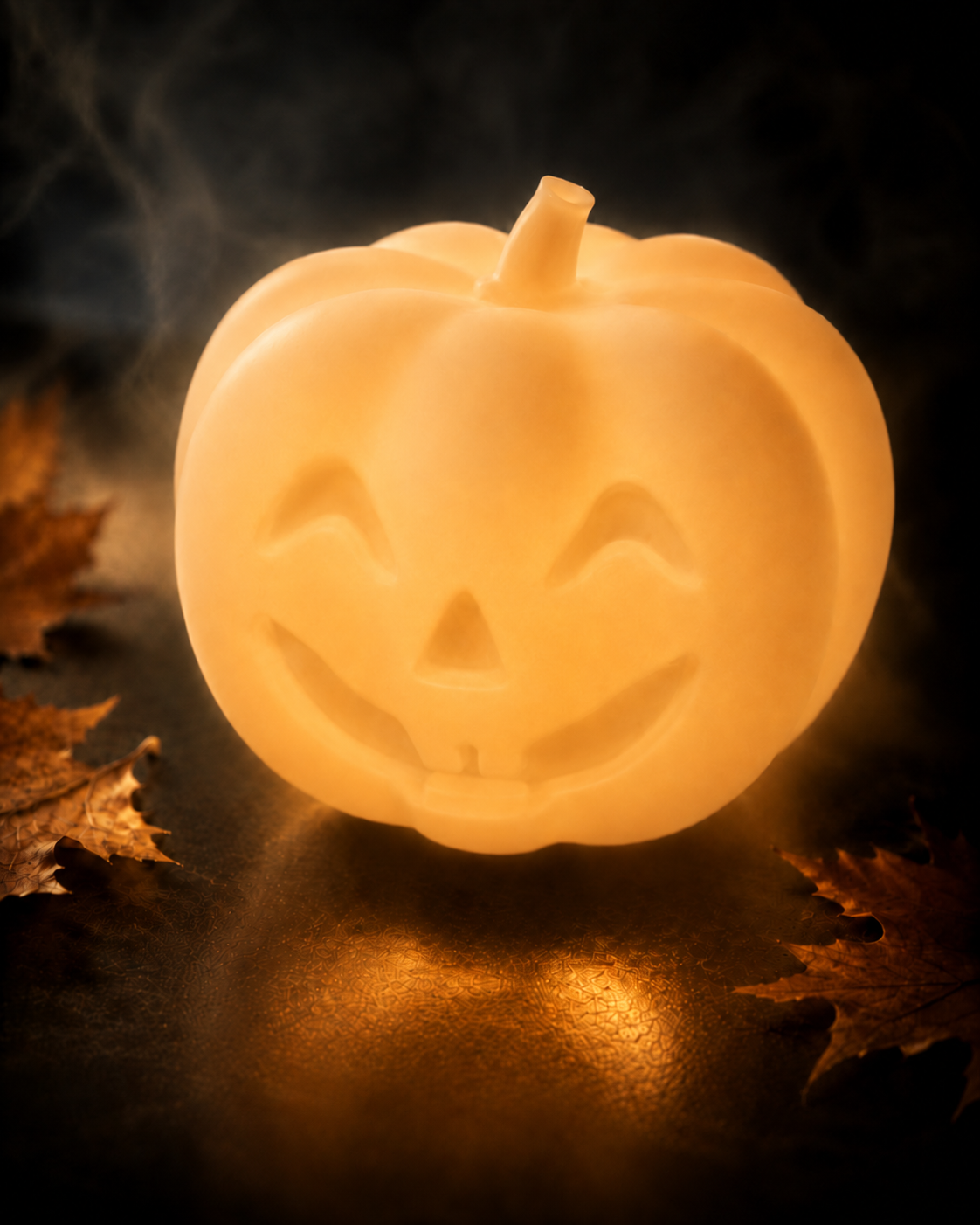 MeLiTec LED Kürbis Aurora – Halloween Dekoleuchte mit bewegtem RGBW-Lichteffekt, Solar & Fernbedienung