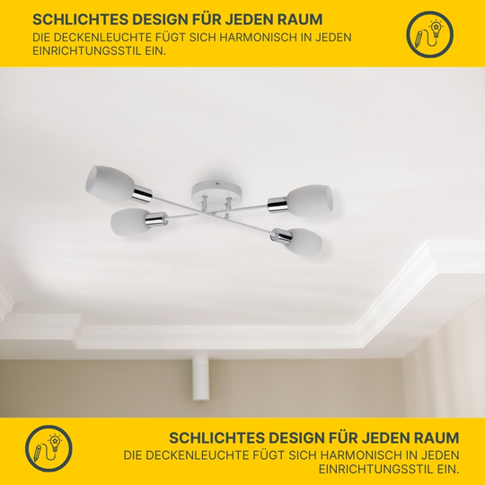 SPOT Light Tosca Deckenleuchte 4xE14 40W Weiss/Chrom Deckenleuchte,
