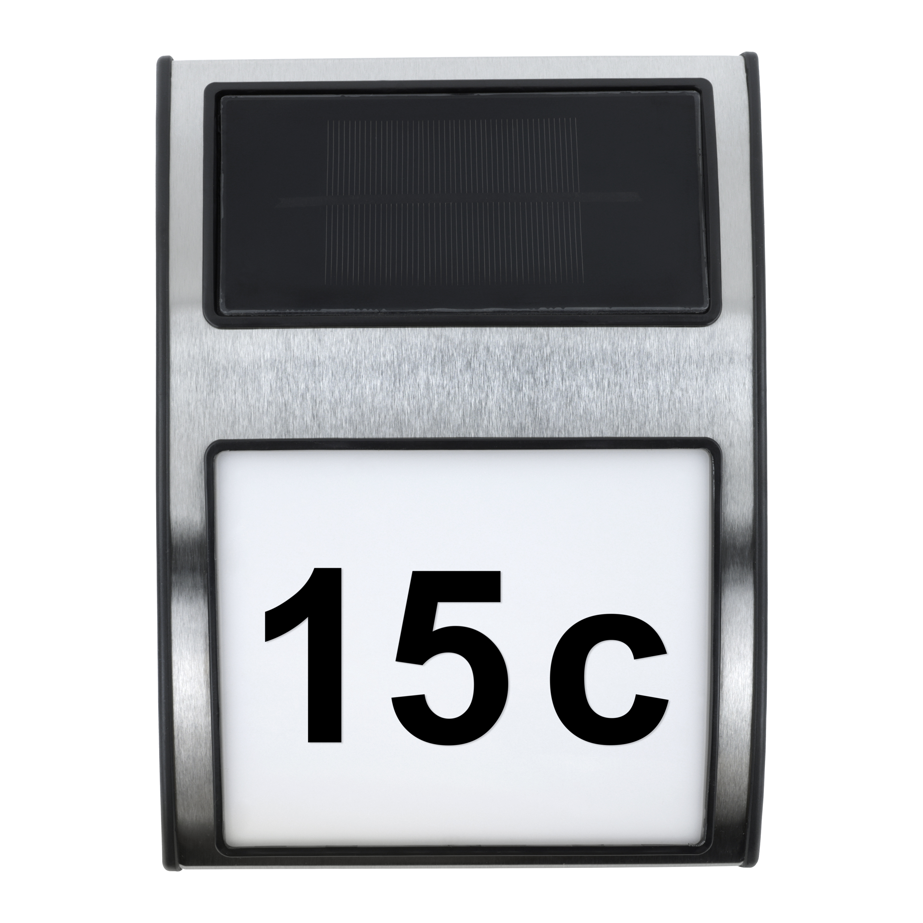 MeLiTec Solar LED Hausnummer SH08, Edelstahl Zahl, Symbol, Text, Postfach,