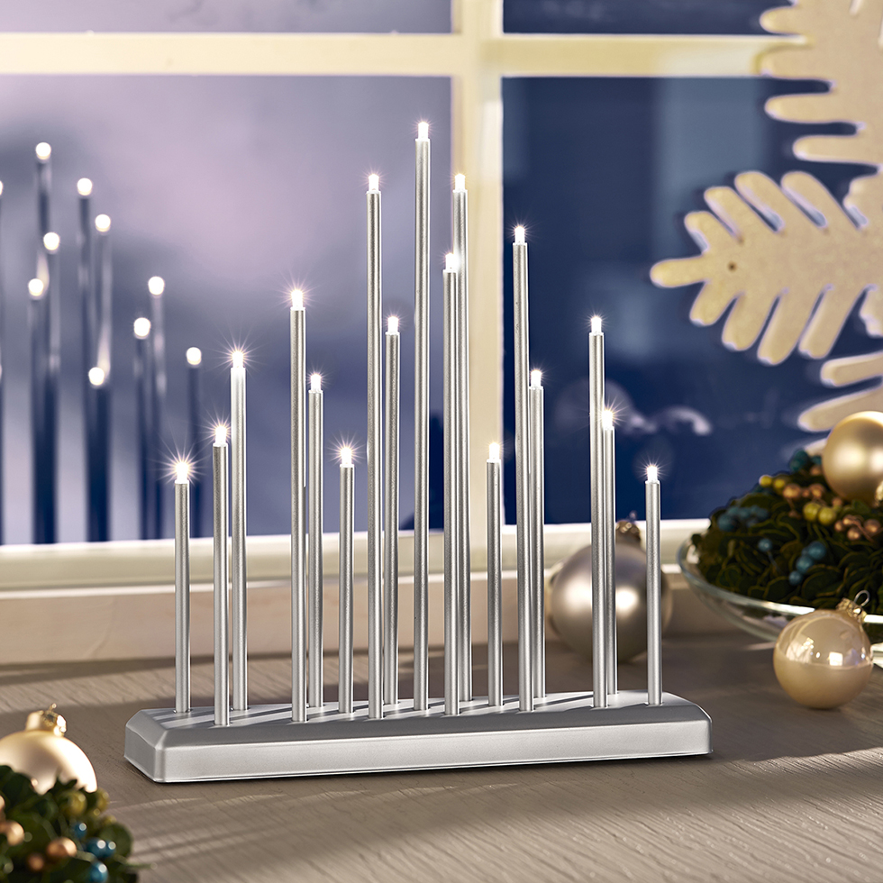 Melitec Schwibbogen Weihnachten SL31-1 chrom-matt Melitec Schwibbogen Weihnachten SL31-1 chrom-matt
