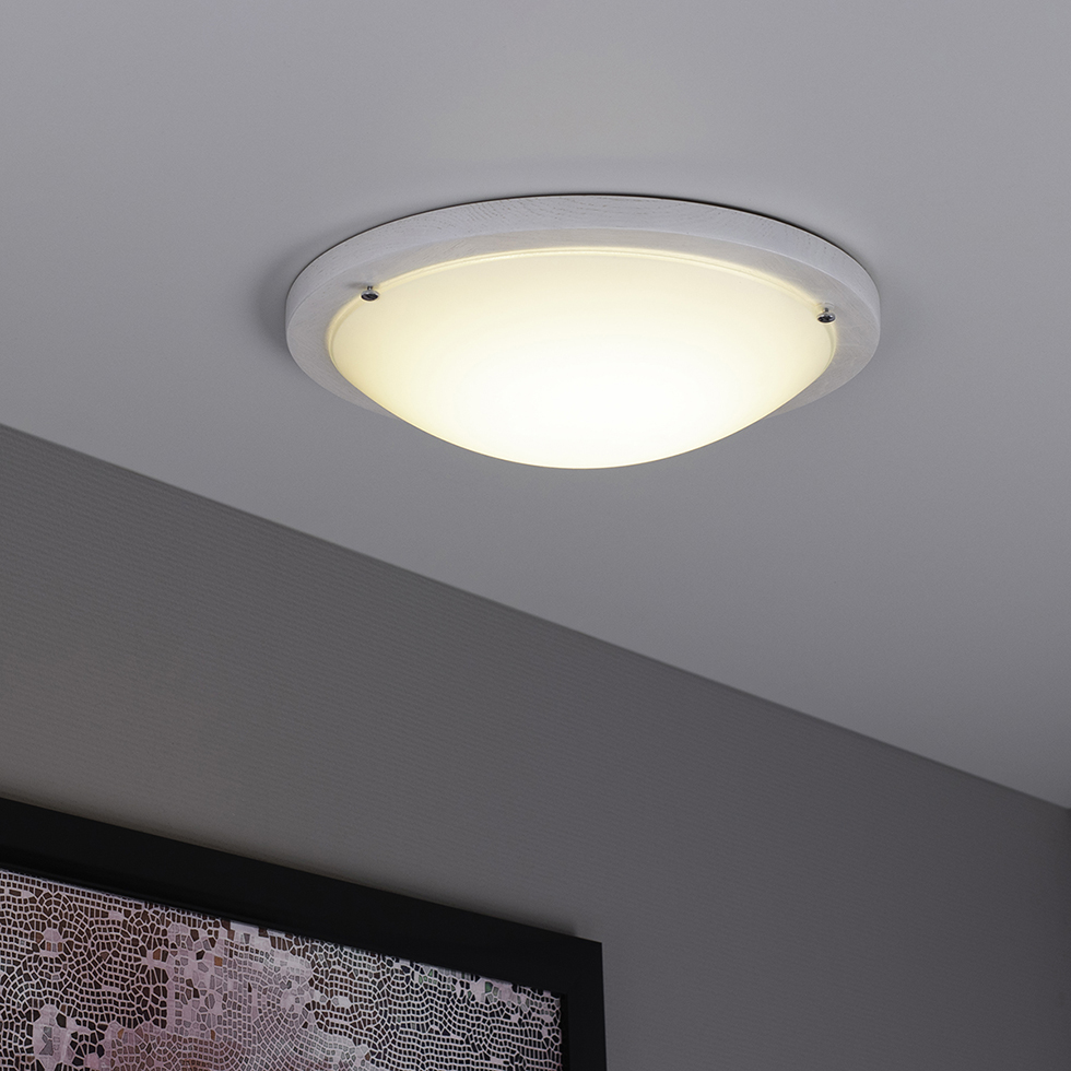 LED-Holz-Deckenleuchte D95 B-Ware