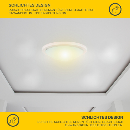 MeLiTec LED Holz Deckenleuchte D95 Eiche weiß