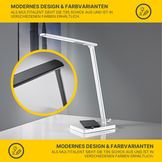 MeLiTec LED Schreibtischleuchte T95/T96 Handy Ladefunktion mit Adapter