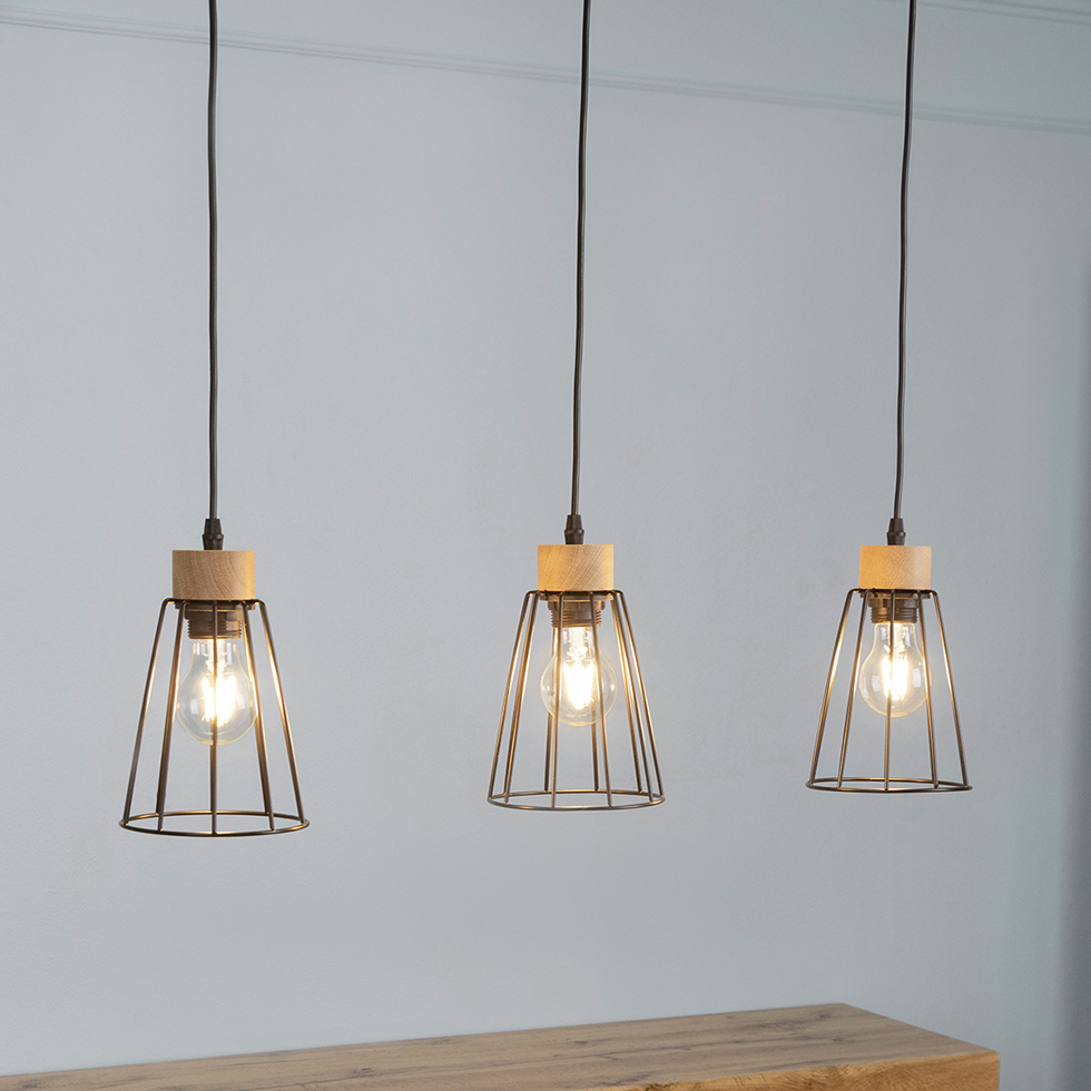 Pendelleuchte Holz D107 B-Ware