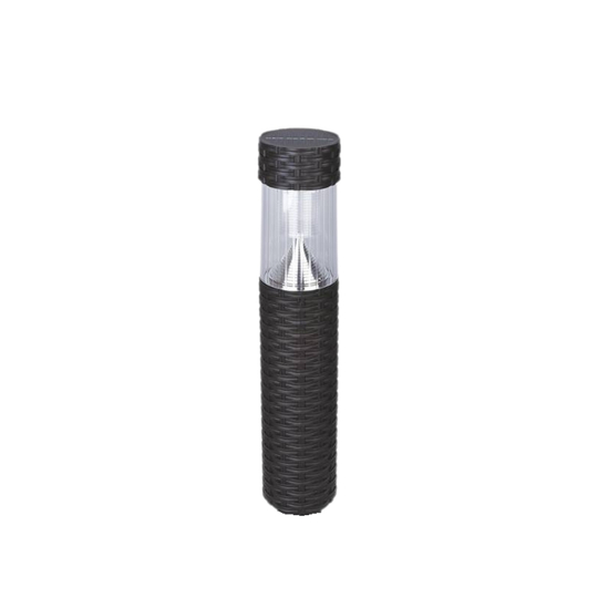 MeLiTec Solar Gartenleuchte SO41 Säule mit Rattan, braun